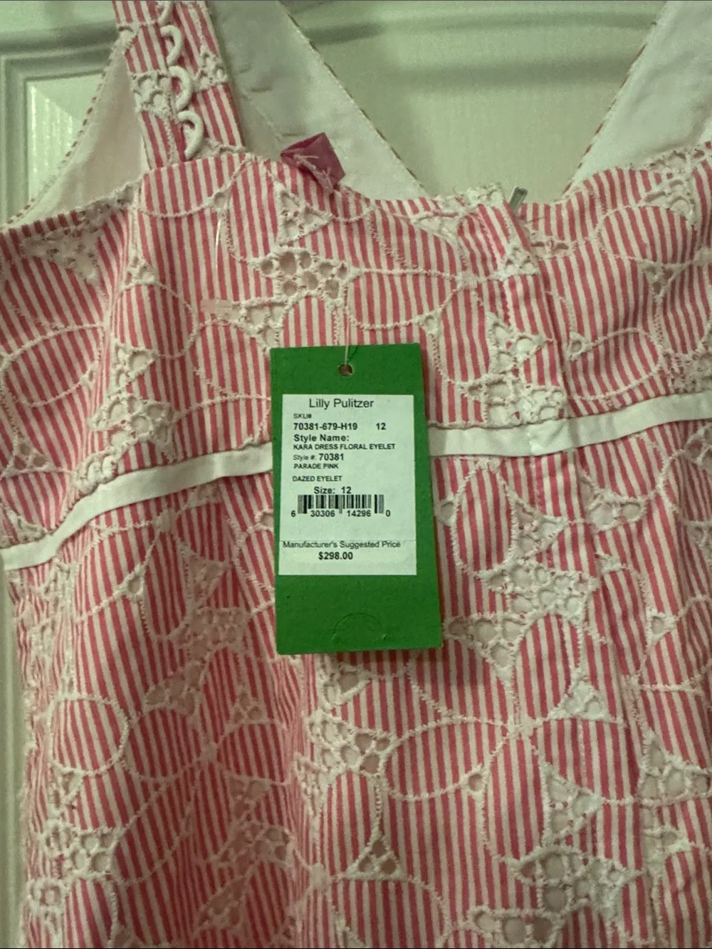 Lilly Pulitzer Pink V-Neck Lace-Overlay Chemise